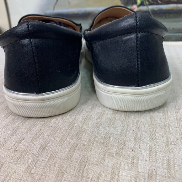 Torrid Womens Size 10.5W Black Faux Leather Slip-On Sneakers - Picture 3 of 7